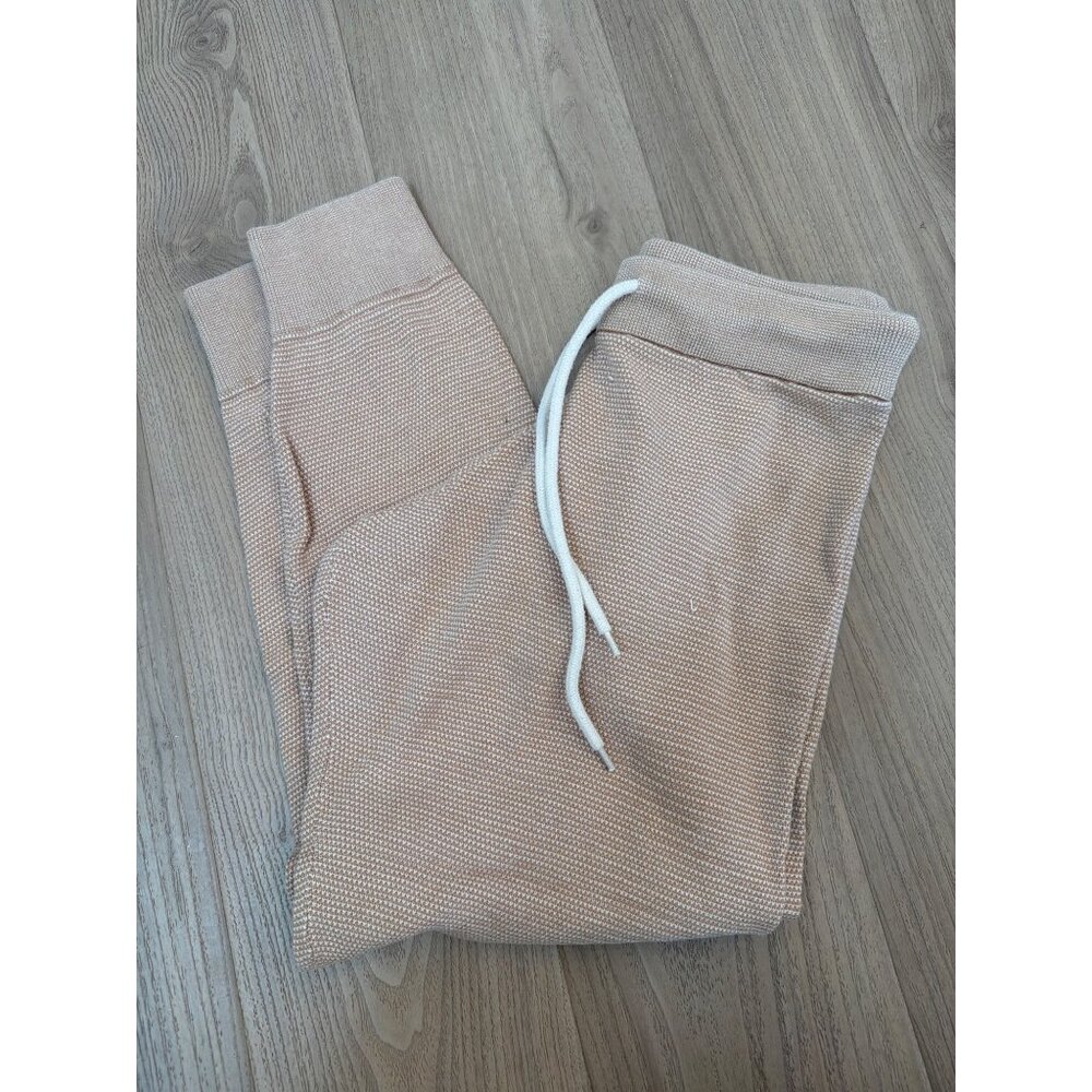 Varley Alice 2.0 Pique Knit Sweatpants Joggers - Praline/Ivory - Size XS